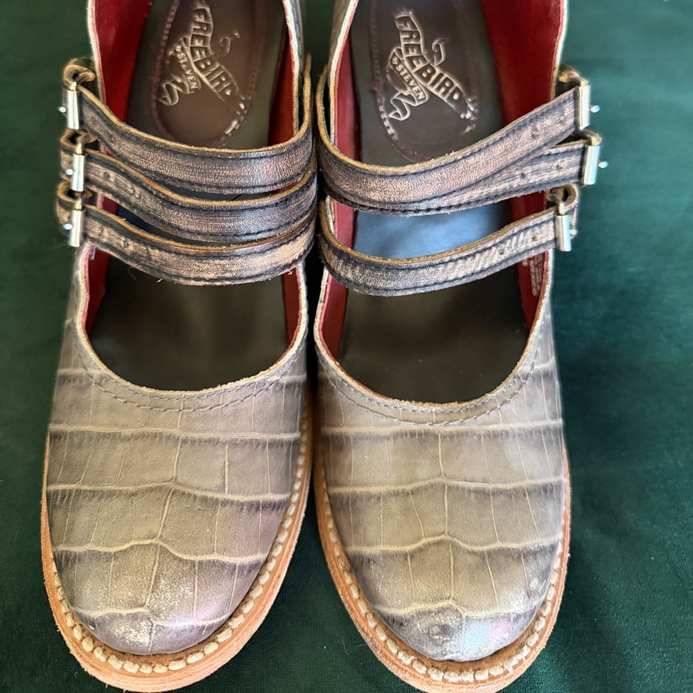 Freebird by Steven Croc-Embossed Heels
